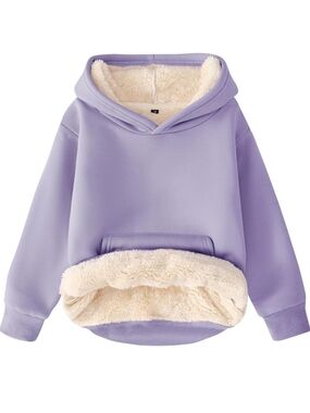 Fleece Lined Lavender Sherpa Pullover Hoodie Sweatshirt Size 10-11